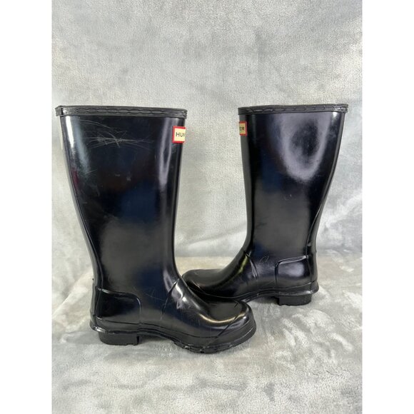 Hunter Boots Girl's size 2 Black Knee-High Rain Boots - Picture 6 of 11